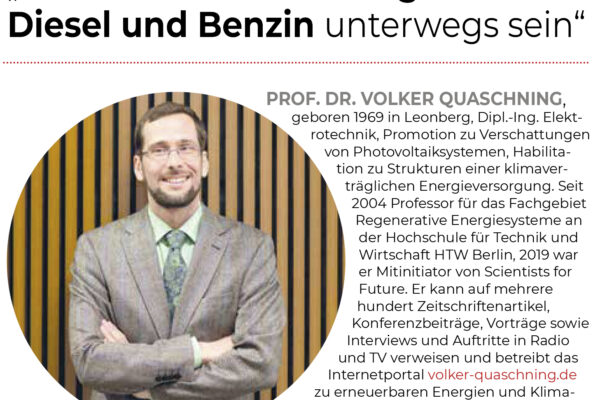 Prof. Quaschning pro E-Autos