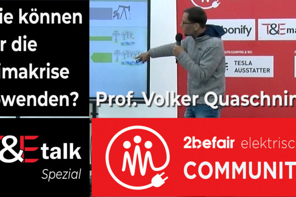 Keynote von Volker Quaschning eröffnete 2befair elektrische COMMUNITY