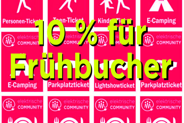 Frühbucher-Rabatt fürs elektrische COMMUNITY Event Frühbucher-Rabatt fürs elektrische COMMUNITY Event