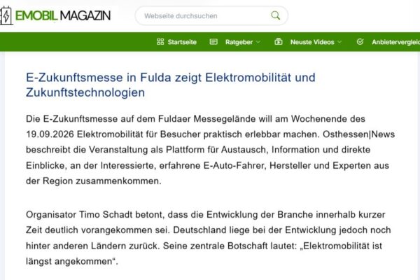 Die elektrische COMMUNITY im emobil-magazin: Fulda als Treffpunkt für Zukunftsthemen