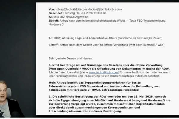 Video der Woche: FSD für Hardware 3 – was TeslaTobis RDW-Recherche zeigt