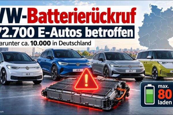 VW-Batterierückruf: 72.700 Elektroautos betroffen – Brandgefahr bei ID.3, ID.4, ID.7 und ID. Buzz